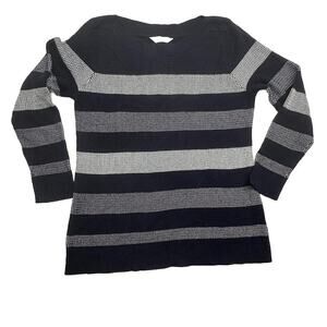 Market Spruce Womens Sweater Size XL Navy stripe knit boat‎ neck Nautical NWT